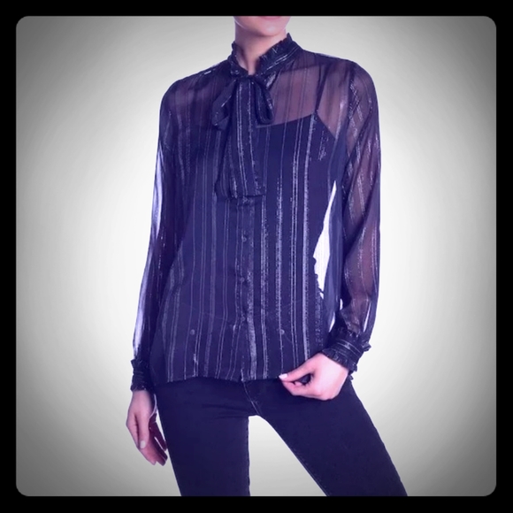 Scotch & Soda Tops - NEW Scotch & Soda Sheer Navy Blouse, M